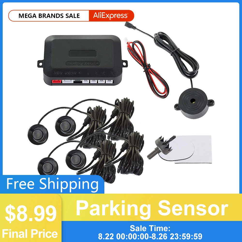 Parking Sensor Car Reverse Parking Detectors with Buzzer Beeps Indicator Waterproof Wireless Sensors Detection