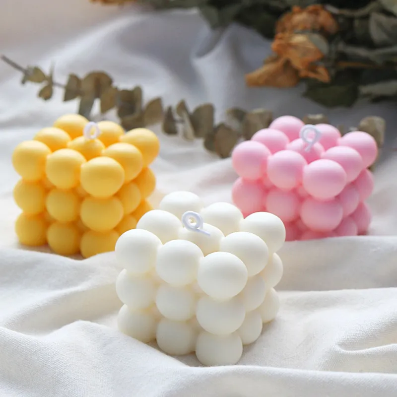 

3D Magic Ball Candle Mold INS Creative Cube Aromatherapy Candle Soft Silicone Mold Soy Wax Candle Making