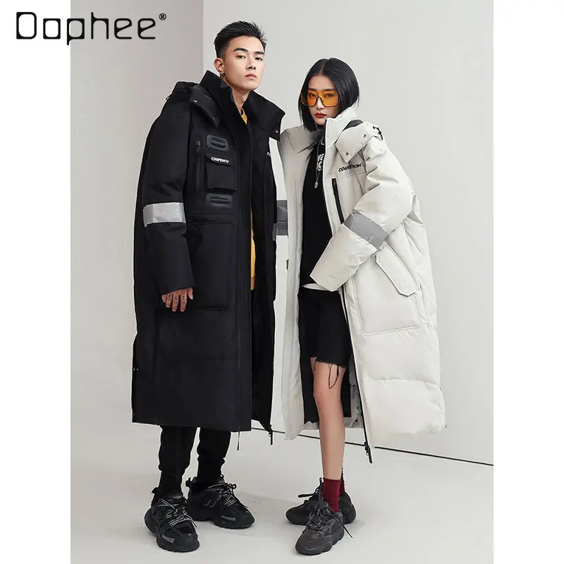 

New Fashion Overknee Long Down Jacket for Women Winter Mid-Length Workwear Thickened Couple's High Brand Winter Down Coat