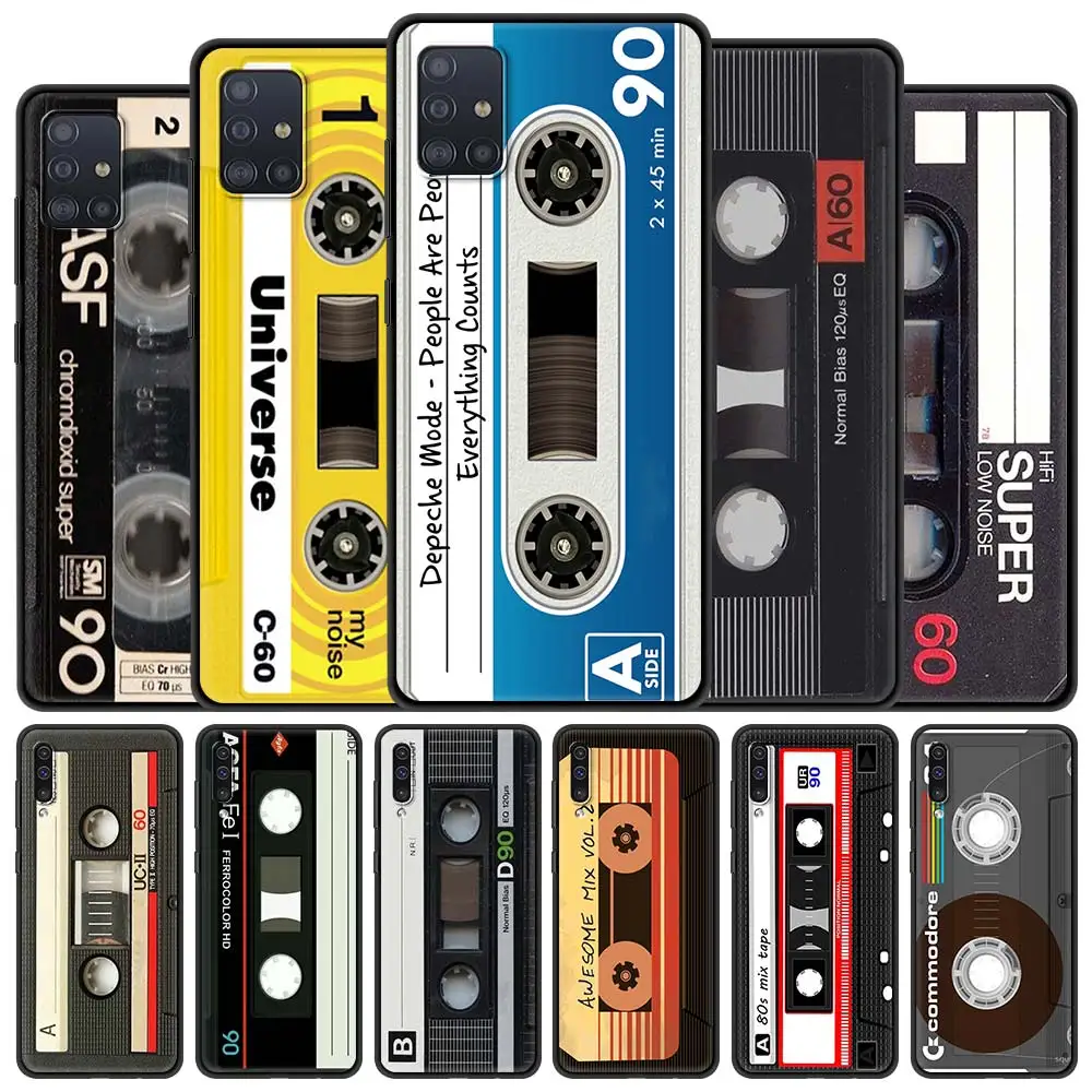 

Case for Samsung Galaxy A12 A51 A52 A50 A32 A31 A71 A70 A72 A21s A02s A22 A10 A41 A11 Phone Bags Cover Hot Old Cassette Tape