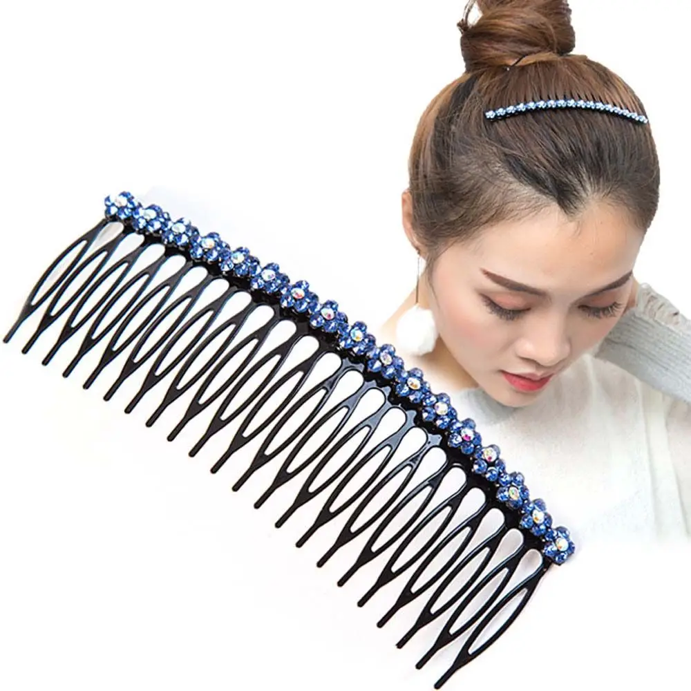 

Модная женская расческа для волос с искусственными цветами для девушек Корейская заколка для волос с кристаллами