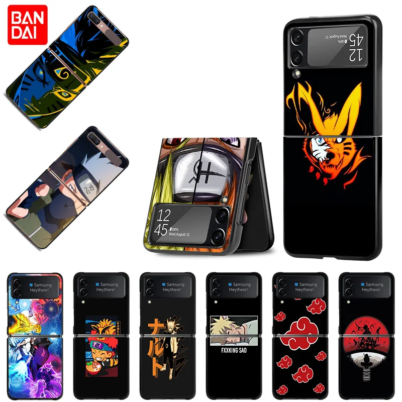 

Bandai чехол для телефона Samsung Galaxy Z Flip 3 Flip3 5G Naruto аниме роскошные черные жесткие чехлы-Обложки чехол Обложка