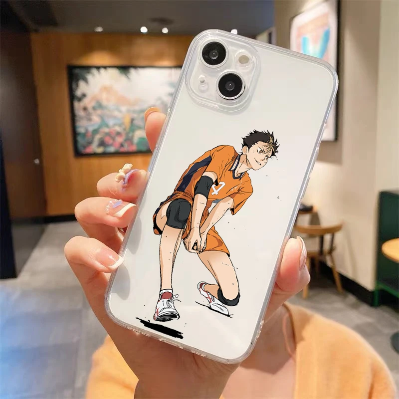 Haikyuu Anime Volleyball Luxury Transparent Soft Phone Case For iPhone 14 13 12 11 Pro Max XS X XR SE3 7 8 Plus Shockproof Cover
