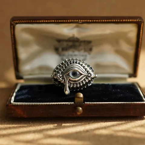 Винтажное модное индивидуальное кольцо с синим глазом, унисекс, кольцо в стиле хип-хоп, банкетное ювелирное изделие, аксессуары, подарок