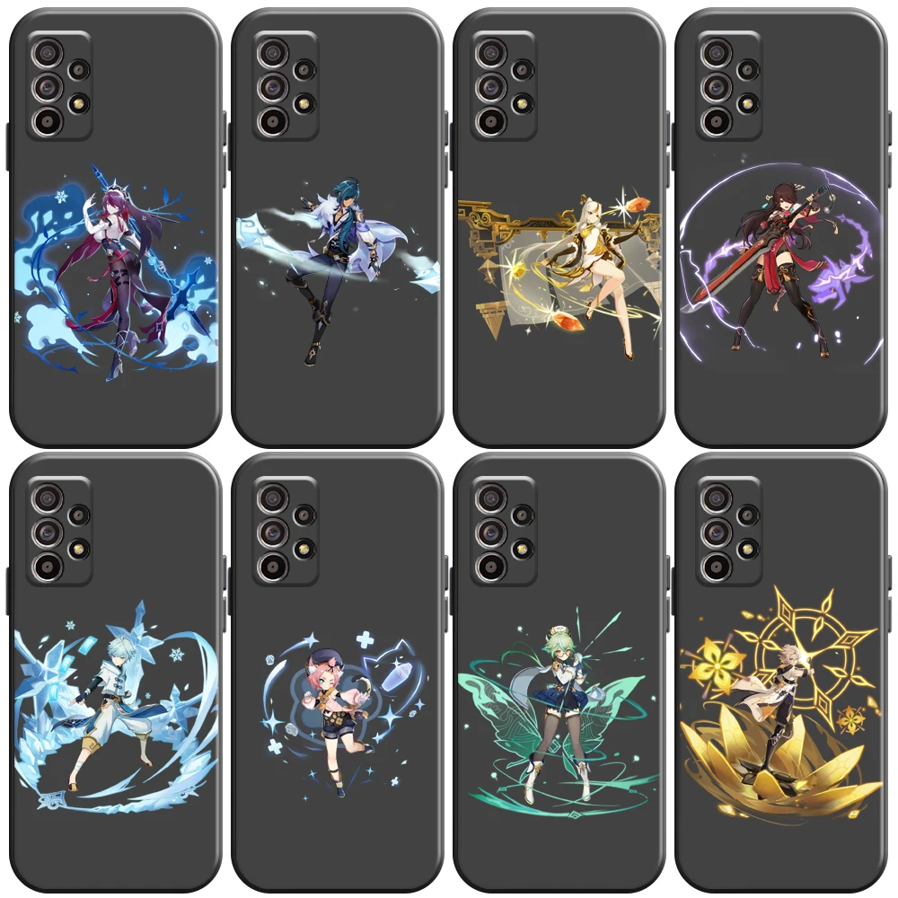 

Genshin Impact Project Game Phone Case For Samsung Galaxy A32 4G 5G A51 4G 5G A71 A72 4G 5G Funda Carcasa Silicone Cover Black