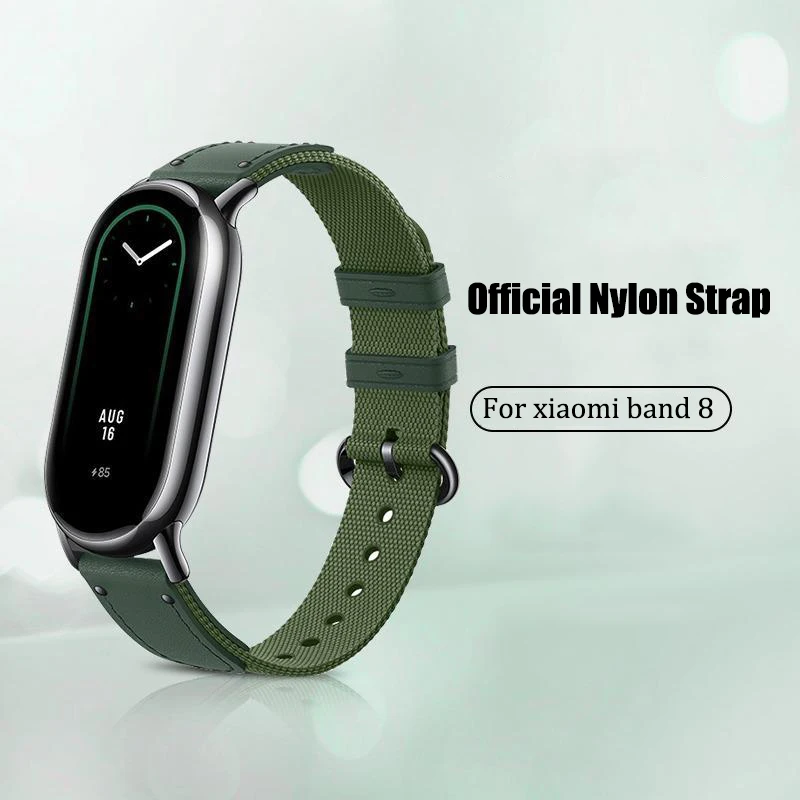 Original Strap for Xiaomi Mi Band 8 Bracelet Fashion Leather Replacement Wristband Miband 8 NFC Correa Mi Band 8 Canvas Straps