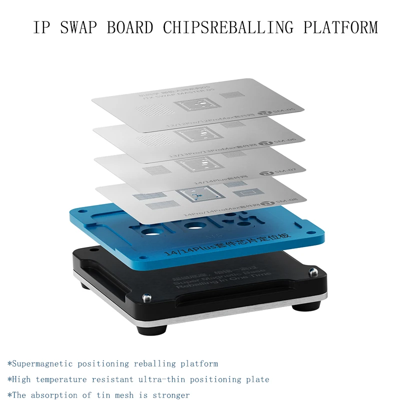 

JITONGXUE IP своп платы чип реболлинговая платформа с магнитной основой для iPhone версии материнской платы процессора комплект трафаретов для ремонта