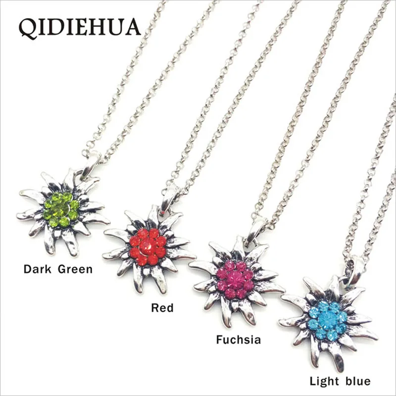 Женская серебряная подвеска в виде разноцветных цветов Женская серебряная подвеска в виде разноцветных цветов