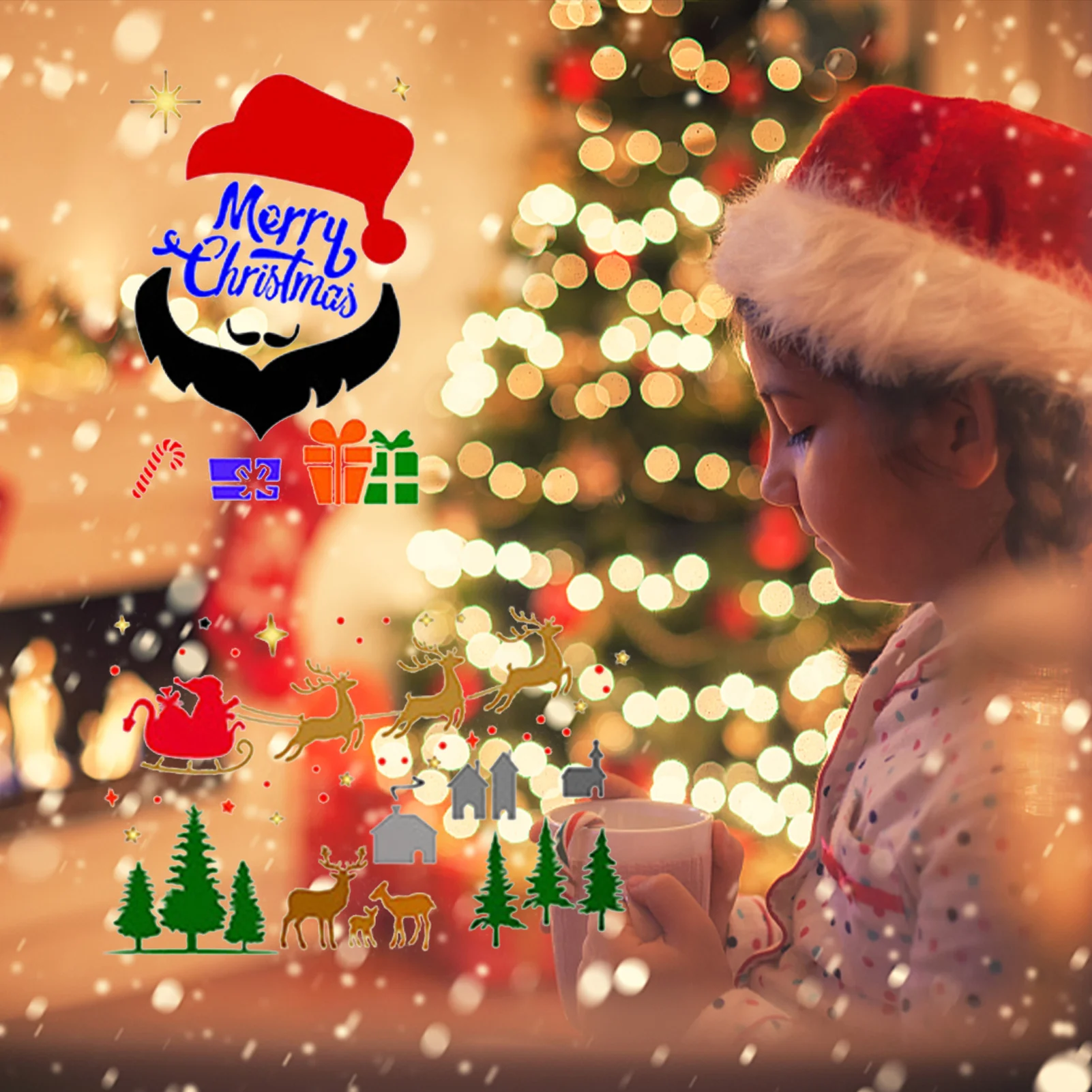 

Merry Christmas Stencil Holiday Stencils Creative Drawings Reusable 12 Pcs Christmas Stencils Template Snowman Painting Stencils