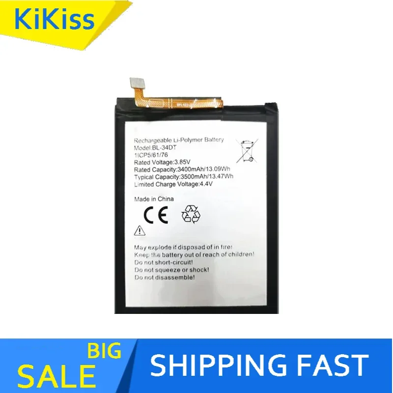 Сменный аккумулятор BL-34DT емкостью 3400 мАч для TECNO Phantom 9 phantom9 CC9 AB7 CAMON 12 Pro camon pro