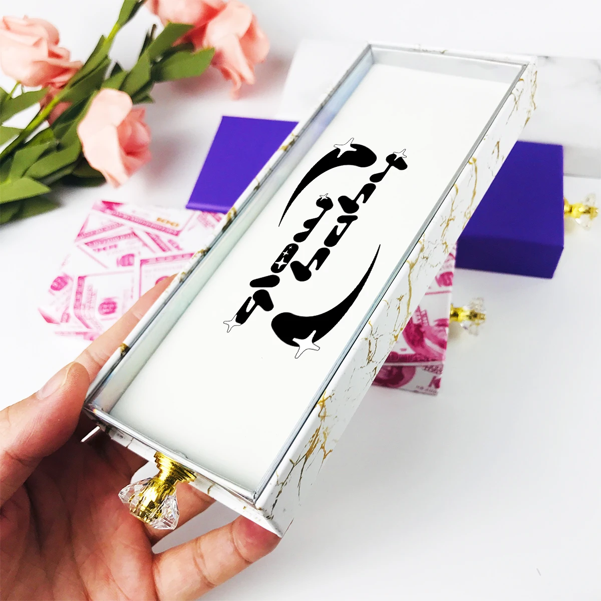 Коробка для накладных ногтей с логотипом на заказ оптом 5/10/20 штук пустая