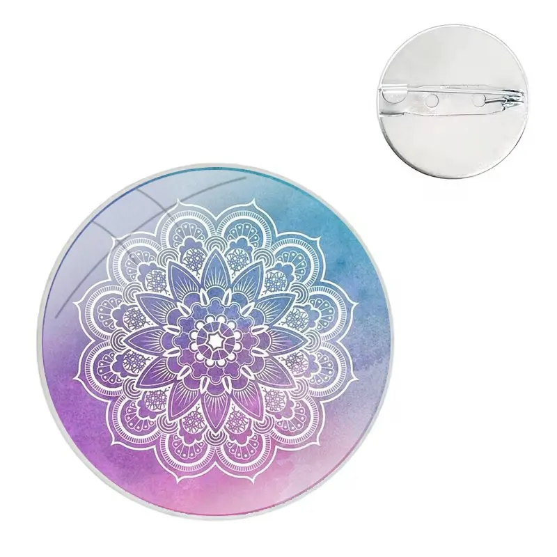 Шпилька значок дневной индийский узор мандала