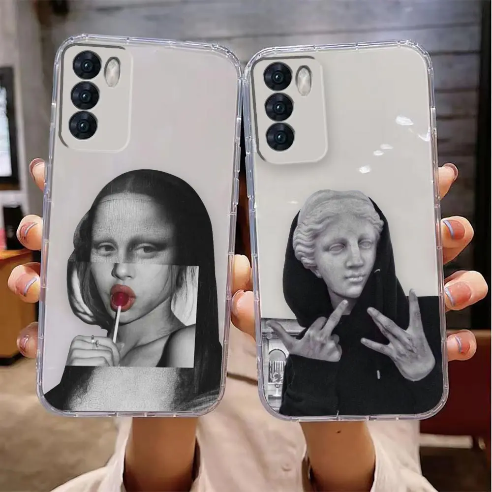 

Clear Case For VIVO X90 X80 X70 X60 X50 X30 X27 X23 X21I X20 PRO PLUS Case Funda Capa Shell Art Aesthetic David Mona Lisa Comics