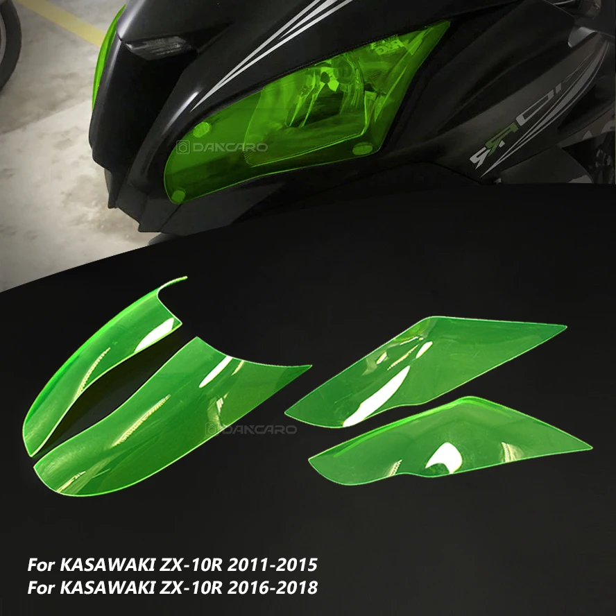 

For KAWASAKI ZX-10R 2011-2018 Motorcyclce Headlight Guard Shield Screen Lens Cover Protector Headlight Protection Cover