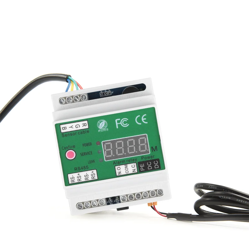 

High Sensitive Locating Water Leak Alarm Controller For Data Center 4 Core Water Leak Sensor Cable Water Leakage Detector