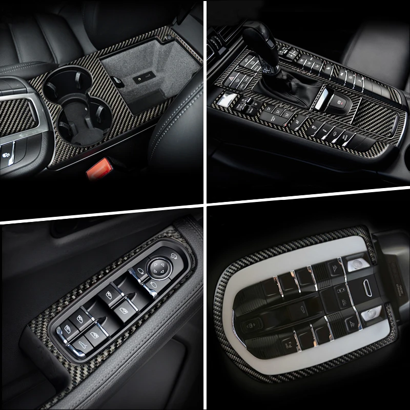 

Accessories For Porsche Macan 2014-2020 Carbon Fiber Car Gearshift Air Conditioning Outlet CD Panel Frame Cover Trim Sticker