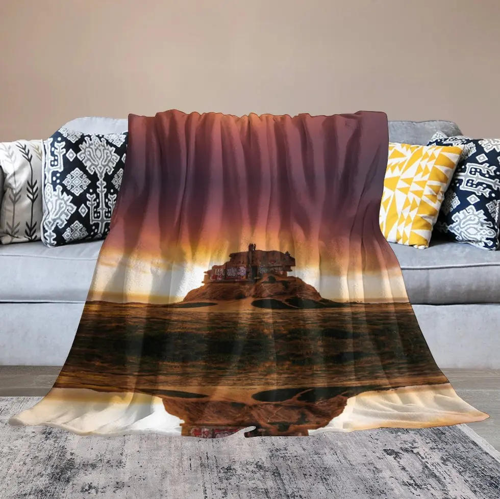

Travel Blanket Throw Smooth Soft Warm Thin Blanket Adult Women Boy Girl Kids Sand Castle