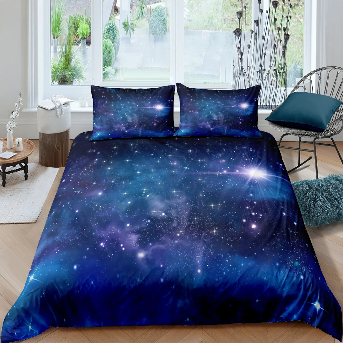 

Home Living Luxury 3D Starry Sky Bedding Set Night Sky Duvet Cover Pillowcase Queen and King EU/US/AU/UK Size Comforter Bedding