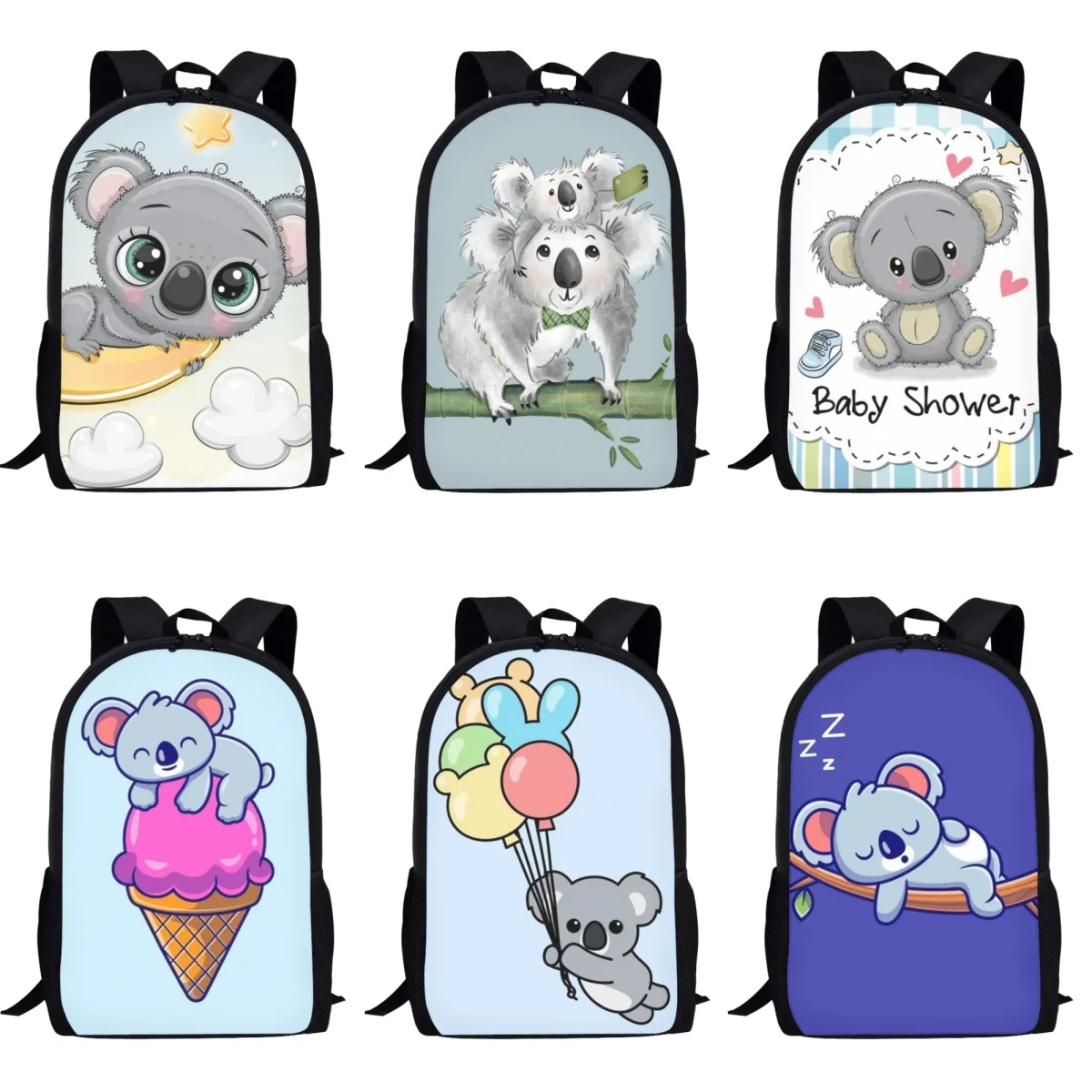 Cartoon Koala Bear School Bag Primary Students Back to School