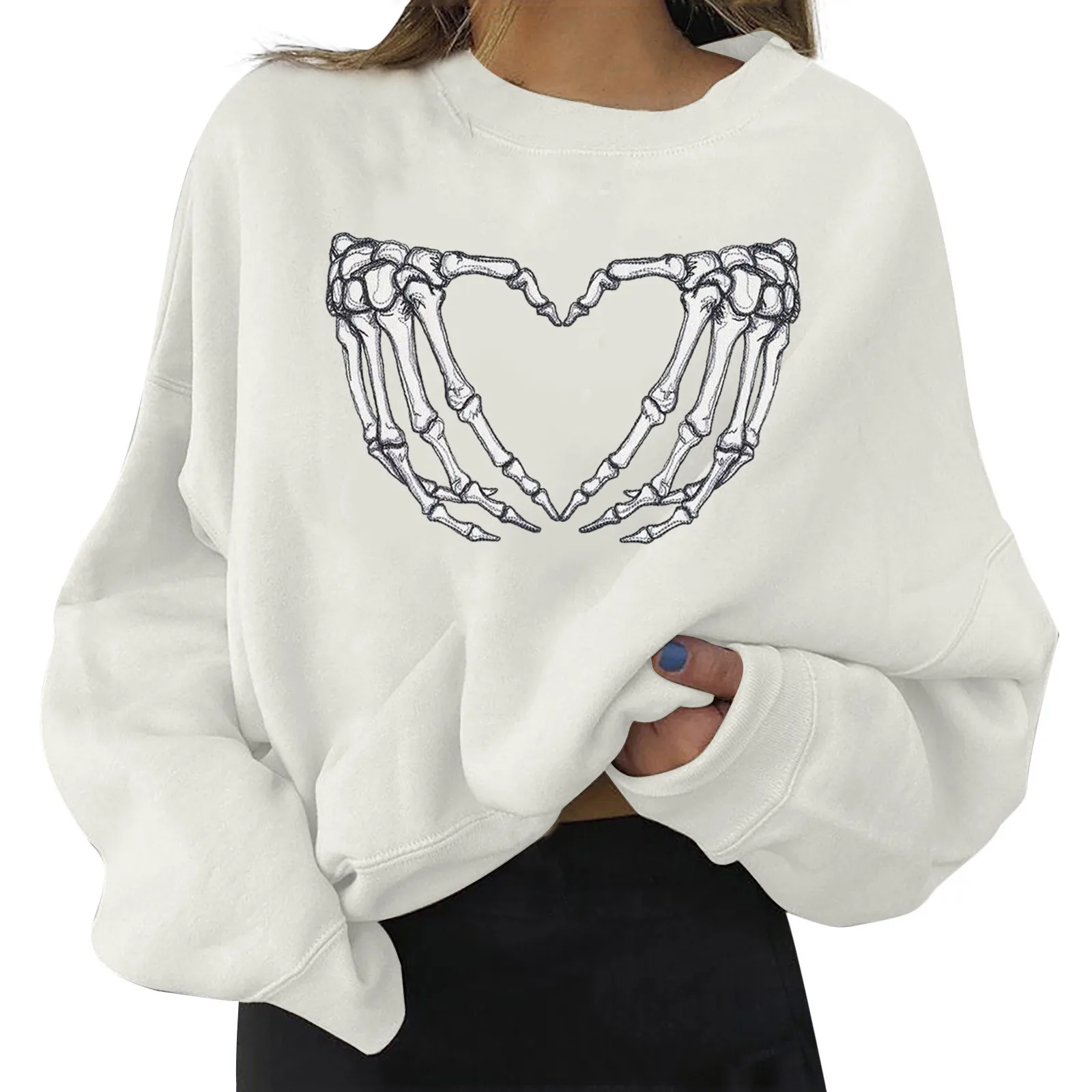 

Halloween Sweatshirts For Women Casual Short Crewneck Long Sleeve Print Shirt Pullover Top Woman Long Толстовка с капюшоном