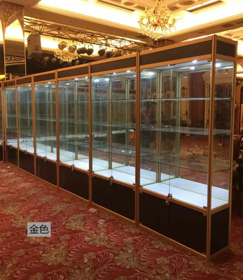Фото Витрина из стекла для бутика в торговом центре, роскошная витрина для демонстрации парфюмерии с LED-подсветкой. №3