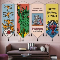 creative personality graffiti tapestry abstraction fabric hanging picture dining room bedroom tapestry background wall painting