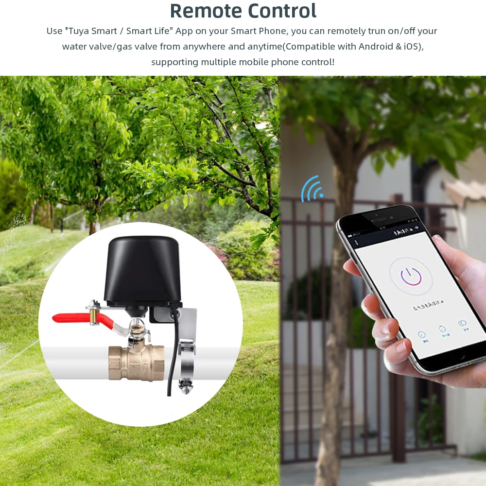 Умный водяной клапан Alexa Google ZigBee Wi-Fi таймер отключения воды контроль спринклер