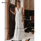 Женское атласное платье-Русалка It's yiiya, белое платье с открытой спиной и съемным бантом на лето 2022