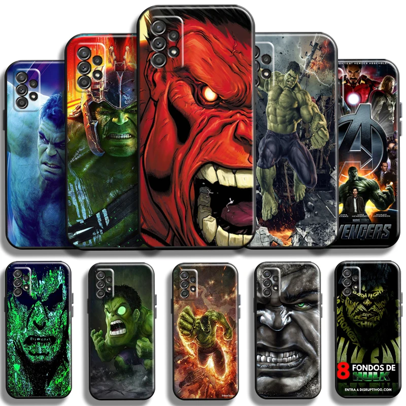 

Marvel Avengers Hulk Phone Case For Samsung Galaxy A72 5G Black Shell Soft Funda Liquid Silicon TPU Cases Back Shockproof