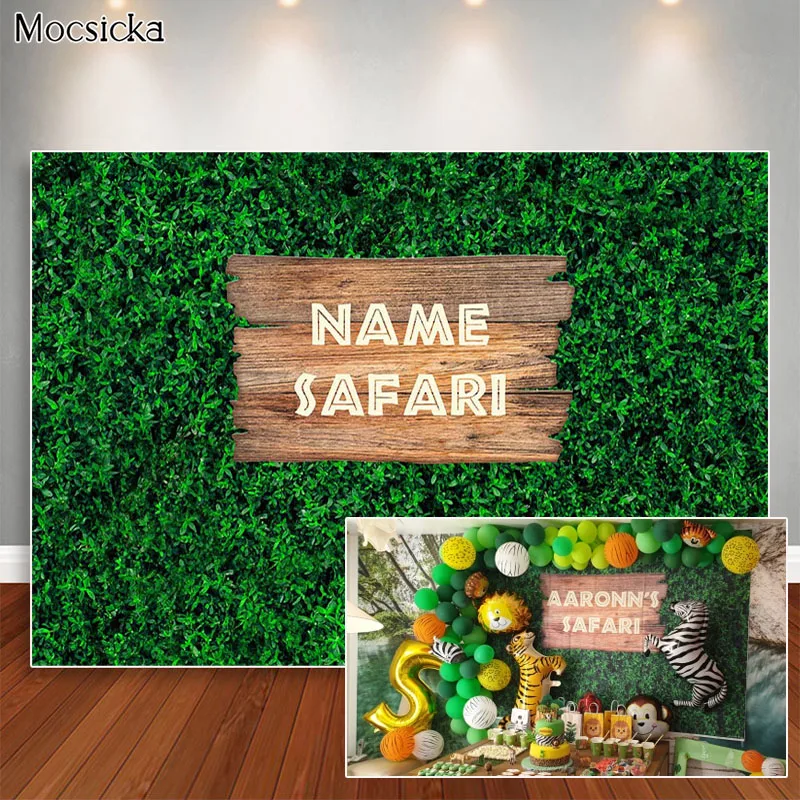 Wild One Backdrop for Safari Baby Shower Birthday Party Photography Background Green Grass Wall Customize Poster Wallpaper