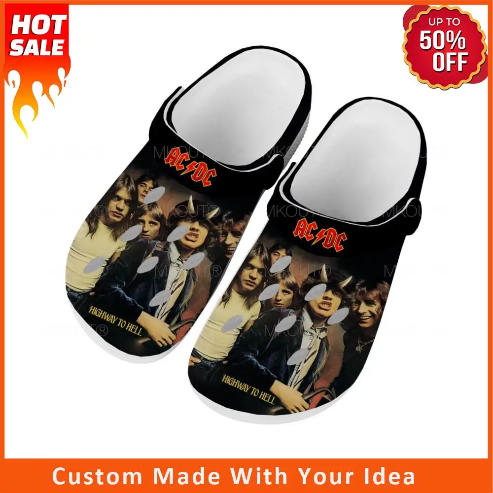 

Сабо для дома AC Rock Band, индивидуальная обувь для воды, мужская и женская обувь для подростков, шоссе до коридора, тапочки с отверстиями для пля...