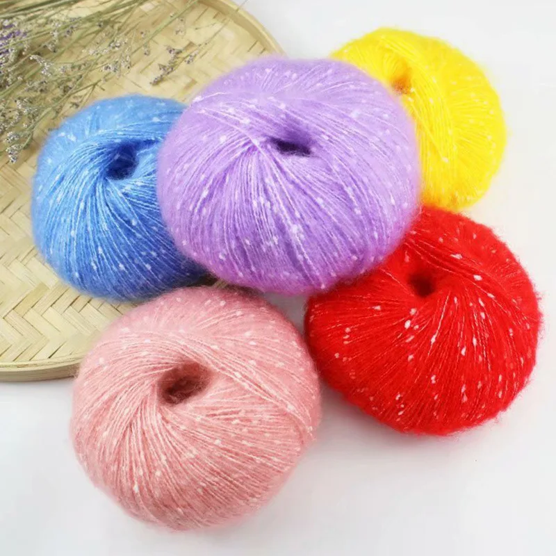 Мохеровая пряжа для ручной вязки 50 г/рулон