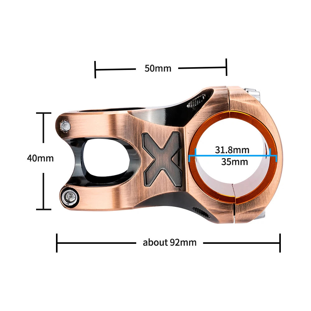 ZTTO Bronze Ultralight Bike Stem 0 Degree MTB Road Bicycle Stem 31.8mm 35mm/50mm Mountain Bicycle Power Parts images - 6