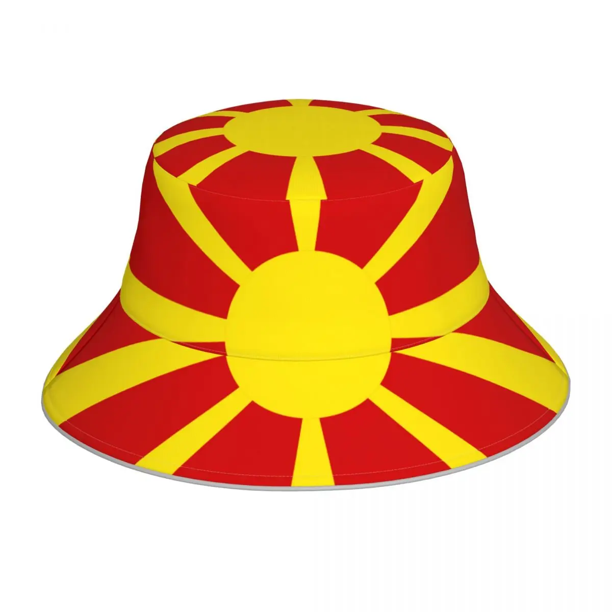 

CINESSD Flag Of Macedoia Reflective Bucket Hat Summer Hats Fisherman Hat Foldable Women Men Sunscreen Shade Caps