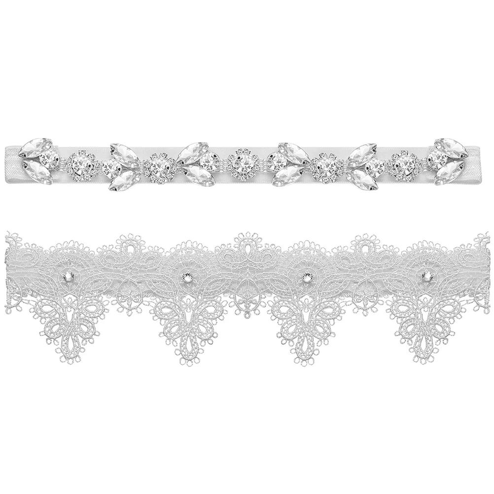 

Garter Wedding Gartersbride Set Thigh Bridal Leg Rhinestone Rhinestones Crystal Supplies