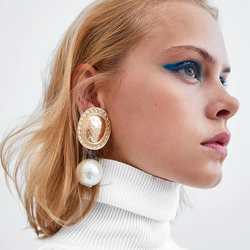 

Imitation Pearl Crystal Tassel Long Pendant Earrings for Women Sweet Round Heart Waterdrop Gem Leaf Earring Wedding Jewelry Gift