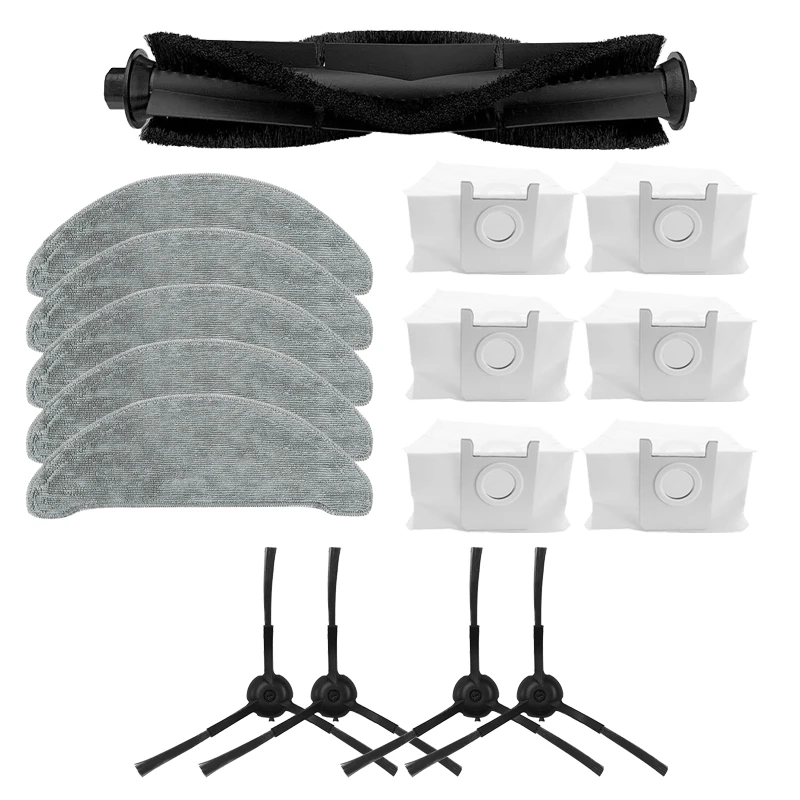 

For ROIDMI EVE Plus Sweeper Parts Side Brush Kit Main Brush Dust Bag Mop Rag Vacuum Cleaner Accessories