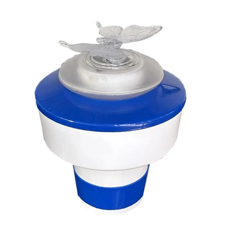 

Floating Solar Pool Lights Solar Powered 7 Color Changing Floating Pool Light With Dispenser RGB Color Changing Waterproof Solar