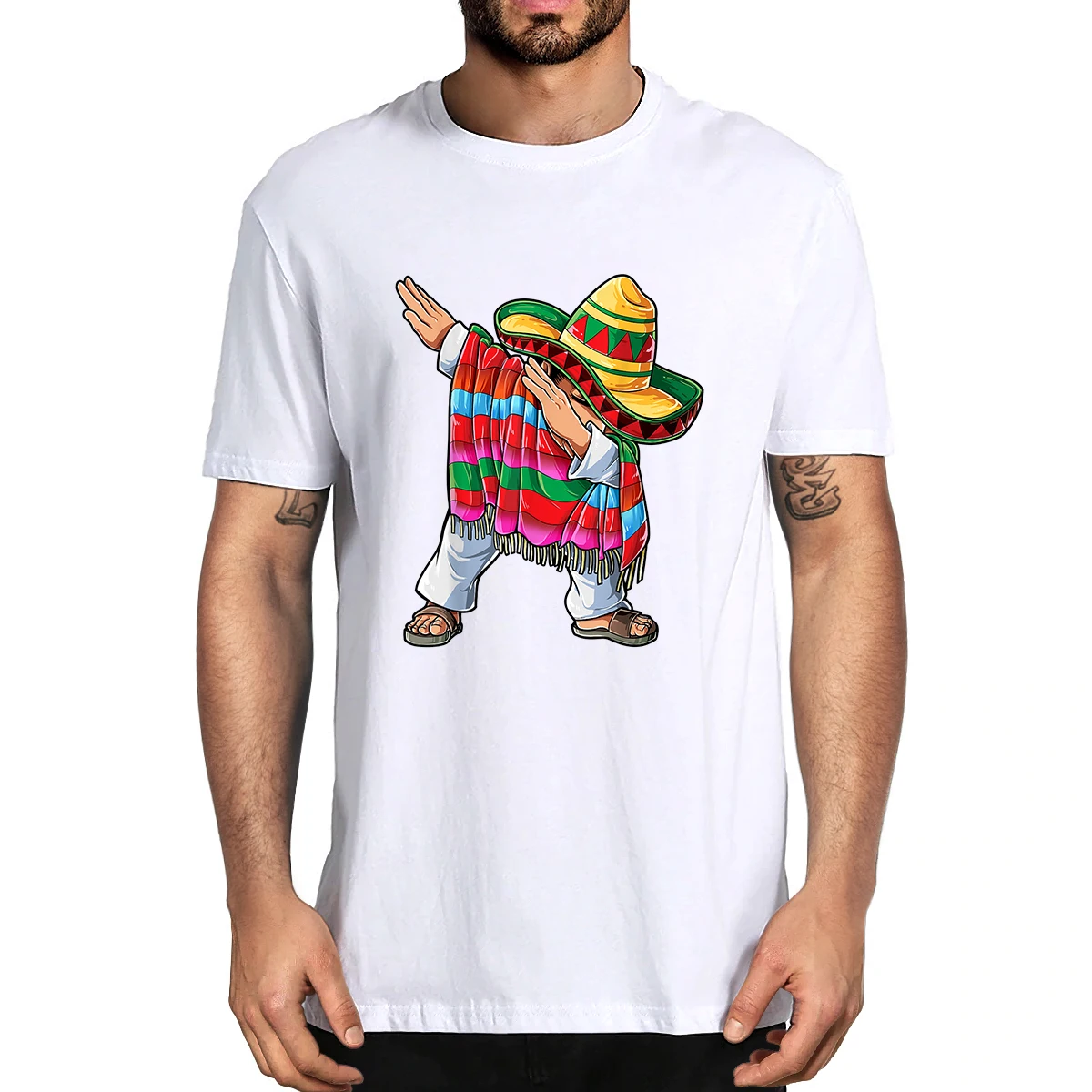 

Best Seller 100% Cotton Men Clothing Dabbing Mexican Poncho Cinco de Mayo Boys Ombrero Dab Men's Novelty T-Shirt Casual Tee