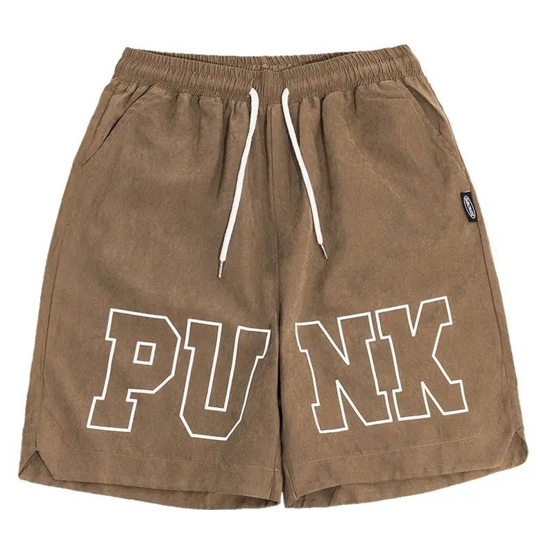 Мужские шорты в стиле ретро с принтом букв свободные мужские летние