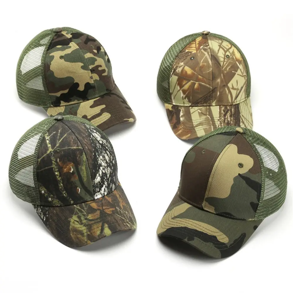 

Outdoor Visor Hat Camo Camping Adjustable Hunting Hiking Camouflage Baseball Cap Mesh Hat Snapback Cap Trucker Hats