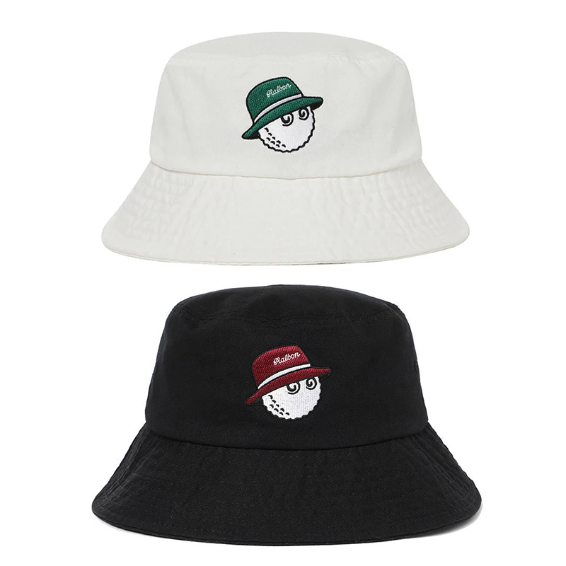 

High Quality Double Sided Embroidery with Windproof Rope Man and Woman Universal Pure Cotton Breathable Golf Bucket Hat