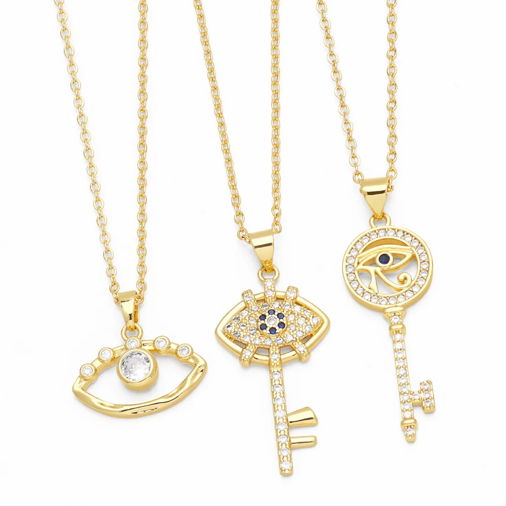 

Andralyn Fashion spirit Devil's Eye necklace female personalized niche design key pendant jewelry wholesale