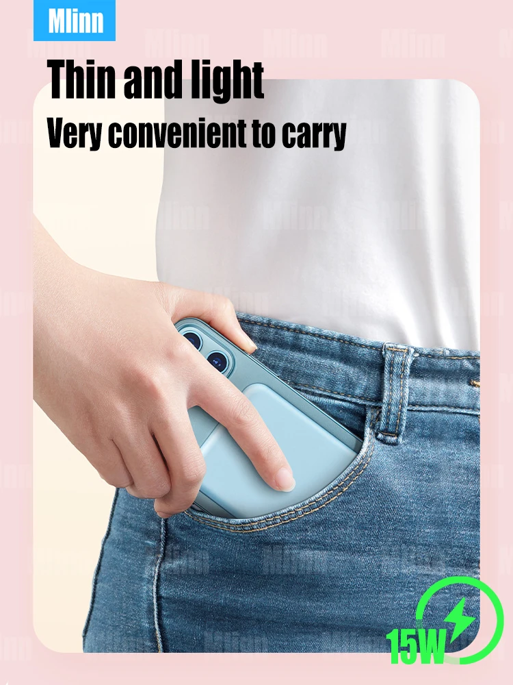 Magnetic Wireless Power Bank 5000mAh Original 1:1 External Battery Pack Mag Powerbank Safe For iphone 14 13 12 Pro Max Airpods