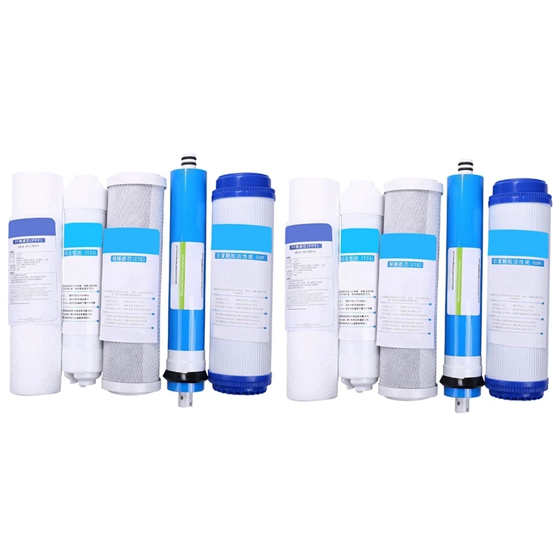 

HOT-10Pcs 5 Stage Ro Reverse Osmosis Filter Replacement Water Purifier Cartridge Equipment