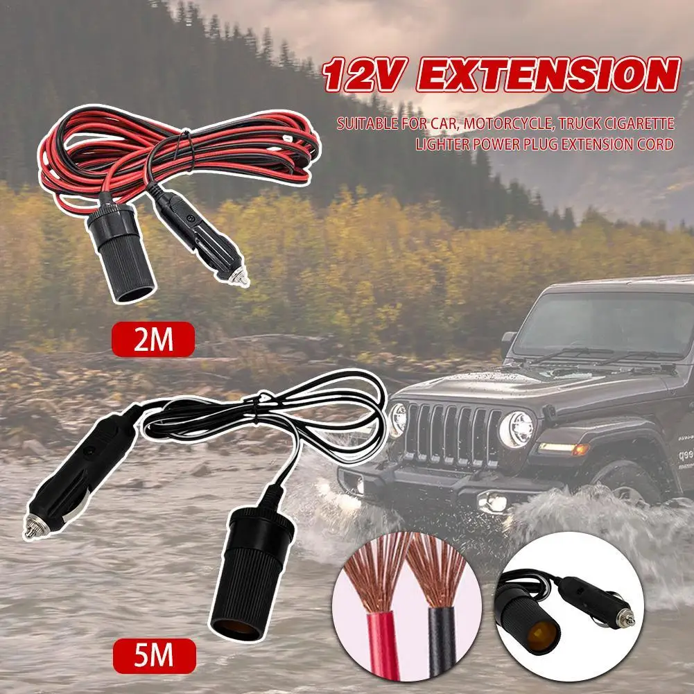 

Cigarette Lighter Plug Extension Cable For Car Motorcycle Truck Cigarette Lighter Power Plug Extension Cord Car Accessories