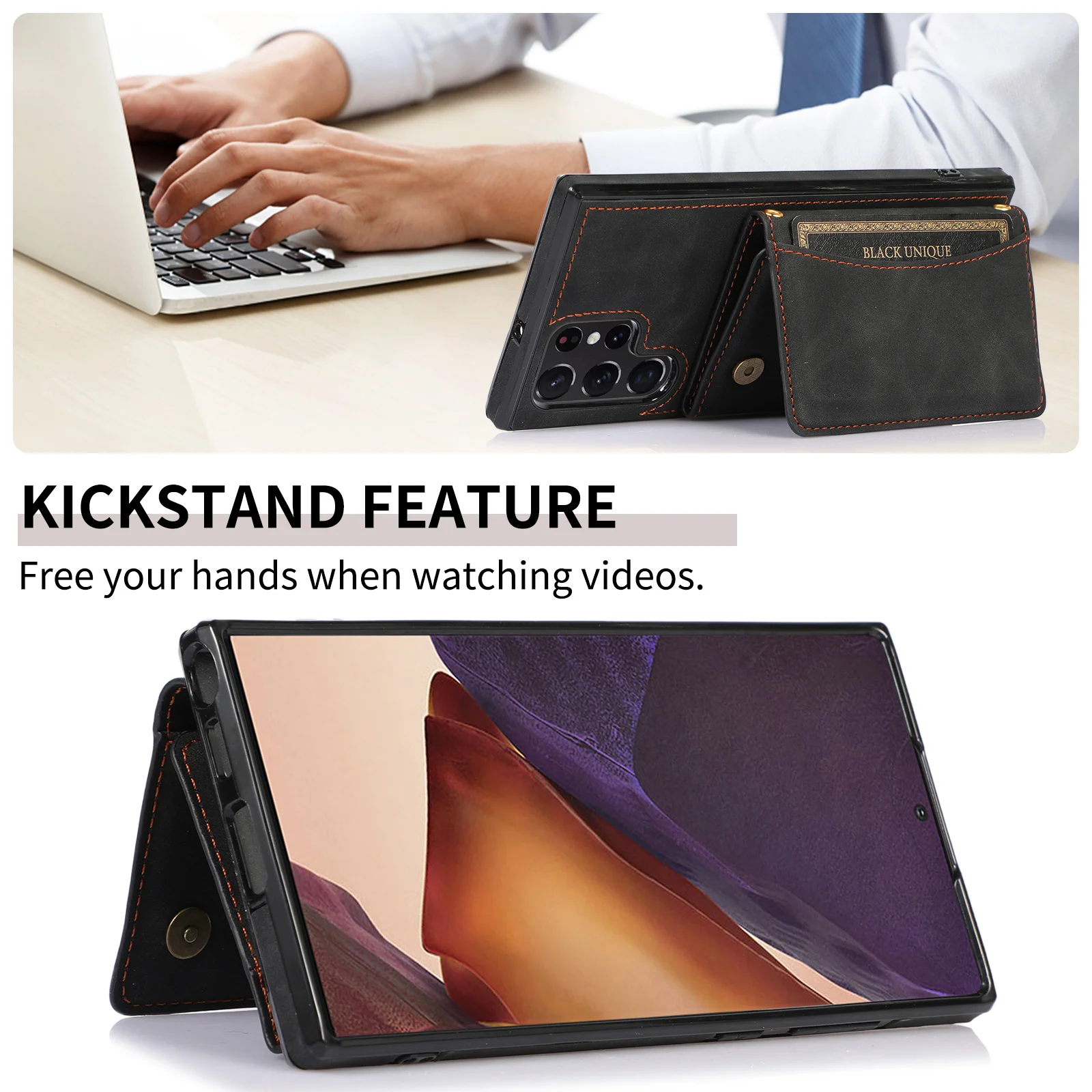 Flip Wallet Phone Case For Samsung Galaxy S23 FE S22 S21 Plus Note 20 Ultra A34 A54  A53 A33 5G Credit Card Holder Leather