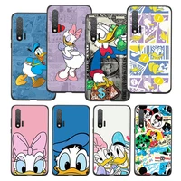 duck donald cartoon for huawei nova 9 8i 8 7 6 se 7i 5t 5i 3i 3e 3 2i pro black silicone soft phone shell case capa