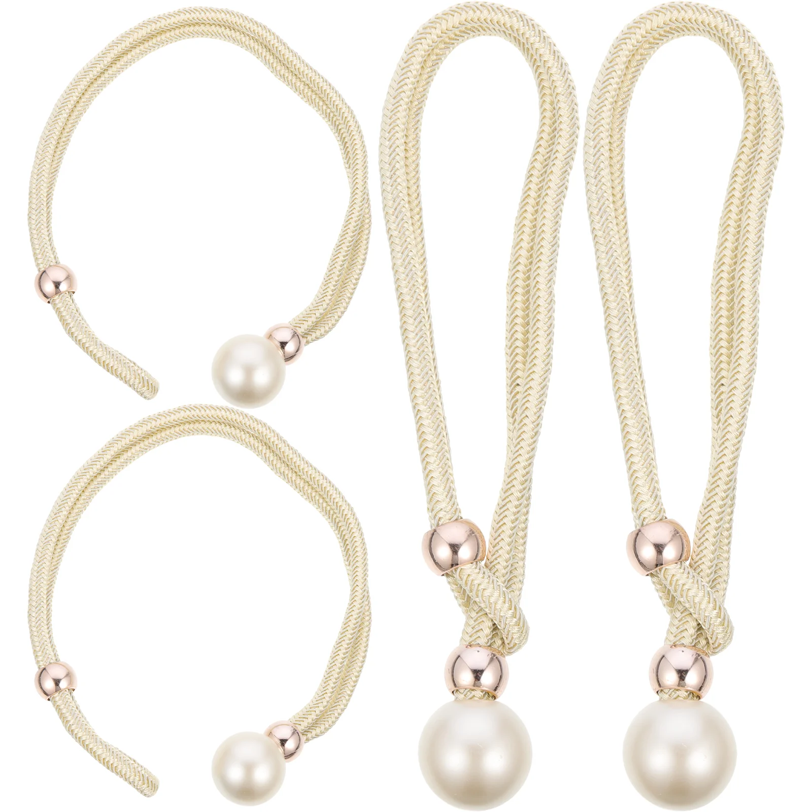 

4pcs Practical Macrame Curtain Tie Backs Curtain Tiebacks Braided Outdoor Curtain Ties Rope Curtain Tiebacks