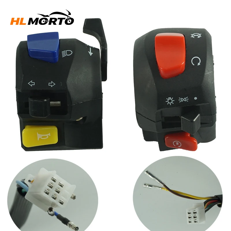 

22mm Motorbike Handlebar Left Right Switches Horn Turn Signal Headlight Electric Start Handlebar Controller Switch
